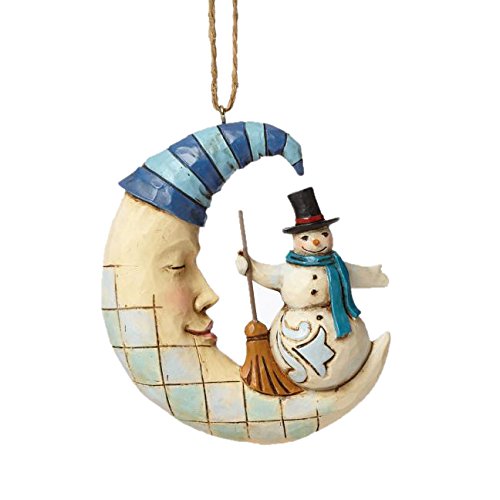 Enesco Jim Shore Snowman on Sleeping Moon Ornament