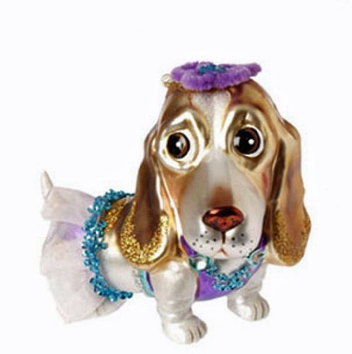 Purple Beagle Dog Christmas Ornament