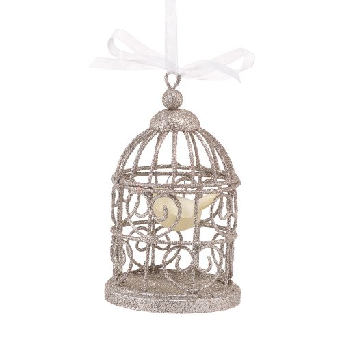 Snowbabies Dream Wire Bird Cage Ornament, 6-Inch
