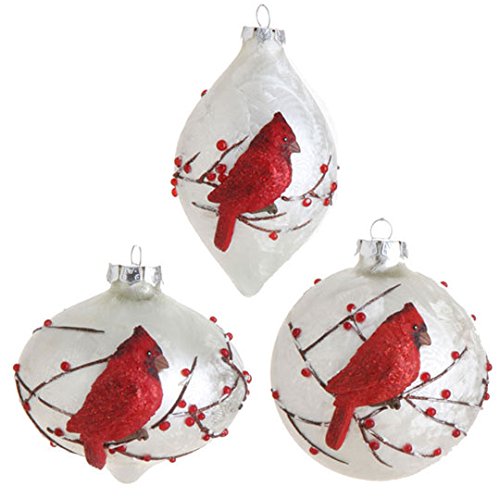 RAZ Imports – 4″ Cardinal Ornaments – Set of 3