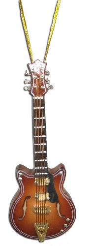 Miniature Chet Atkins Guitar Christmas Ornament Brown Burst 4″