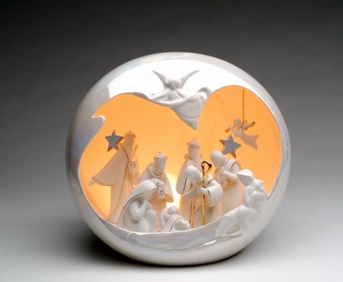 Appletree Design Large Globe Nativity Scene, Lighted, 10 by 8-1/2-Inch, Includes Light Bulb and Cord