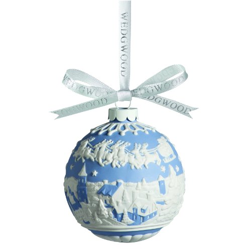 Wedgwood Traditional Santa in Flight Ball Ornament