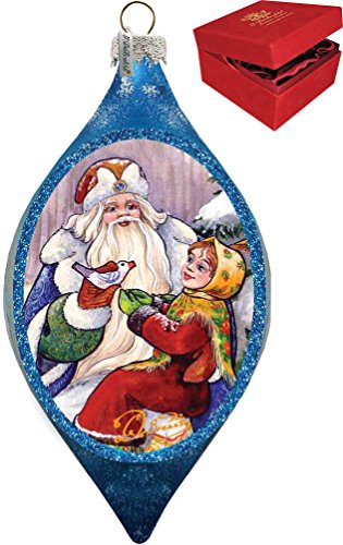 G. Debrekht Santa Gift Giver Glass Ornament Drop