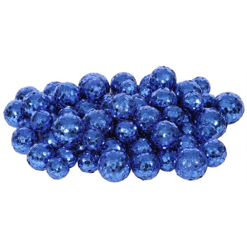 Vickerman 32948 – 20-25-30MM Blue Glitter Ball Christmas Ornament (68-72 pack) (L132202)