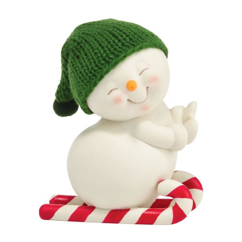 Department 56 Snow Pinions Skiing on Candy Canes Figurine, 5.25-Inch
