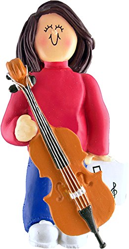 Music Treasures Co. Female Musician Cello Ornament – Brown