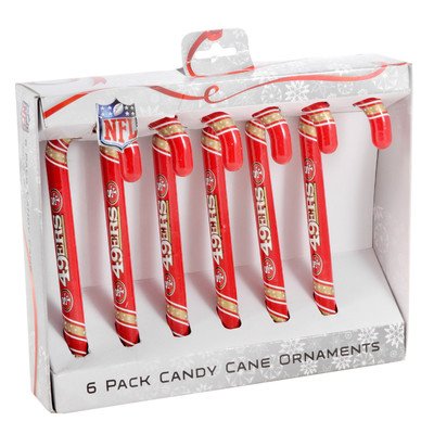 NFL San Francisco 49ers Candy Cane Ornament Set