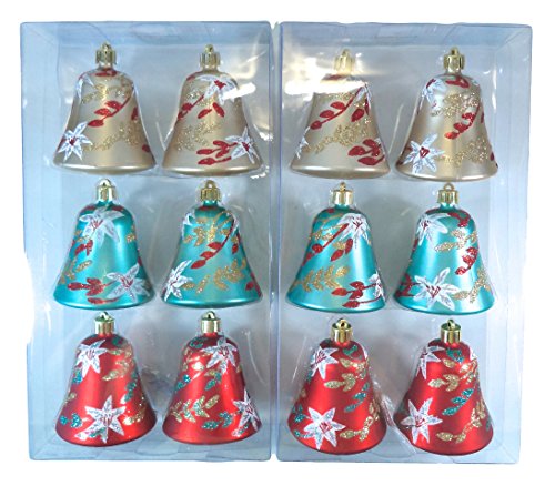 Martha Stewart Living Bell Shatter Resistant Christmas Ornaments, 6 Ornaments/Pkg., Pack of (2)
