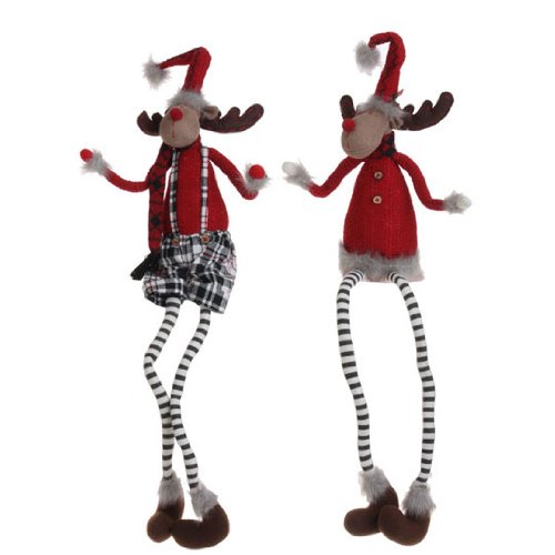 RAZ Imports – 29″ Sitting Christmas/Holiday Moose – Set of 2