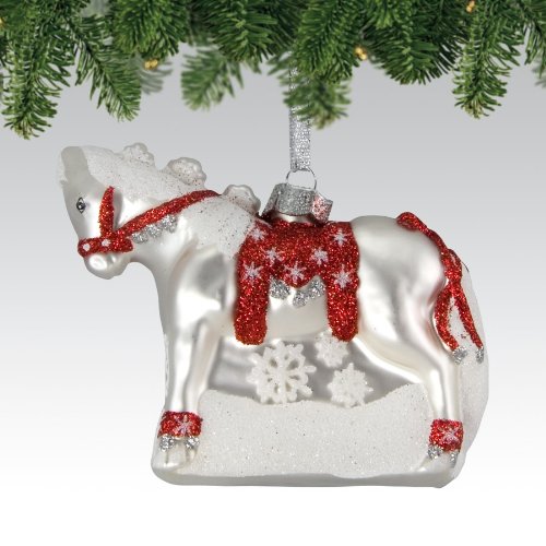 Trail of Painted Ponies from Enesco Dashing Through Snow Glass Christmas 3.2 IN