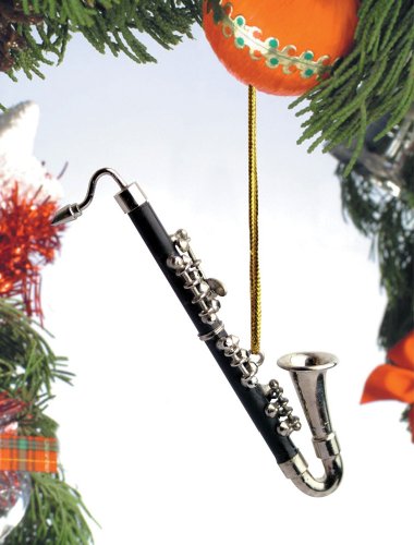 Music Treasures Co. Black Bass Clarinet Christmas Ornament