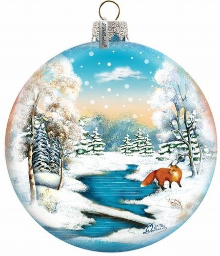 Winter Fox Ball Ornament
