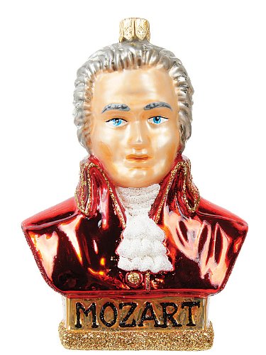 Mozart Composer Polish Mouth Blown Glass Christmas Ornament