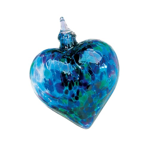 Glass Eye Studio Hand Blown Glass Heart Ornament – Blue Mosaic