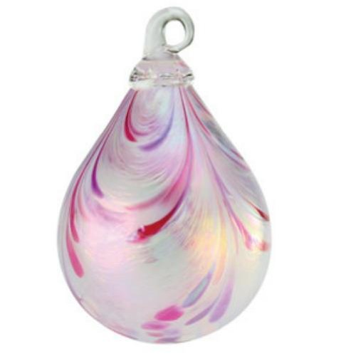 Glass Eye Studio Pink Taffy Raindrop Ornament