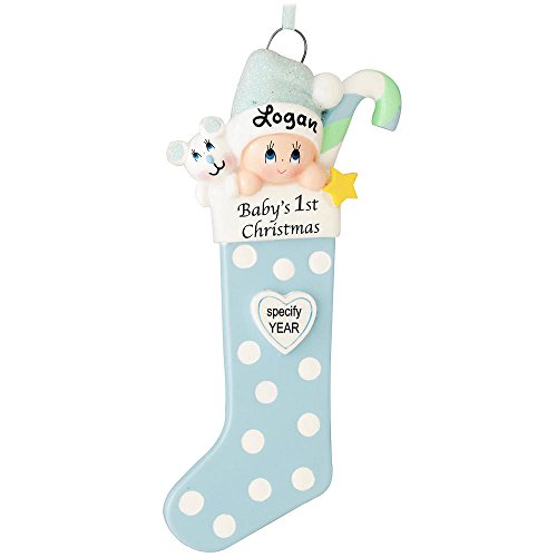 Baby’s 1st Christmas Baby Boy Blue Stocking Ornament