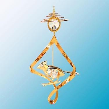 24K Gold Plated Cardinal Top Spiral – Swarovski Crystal