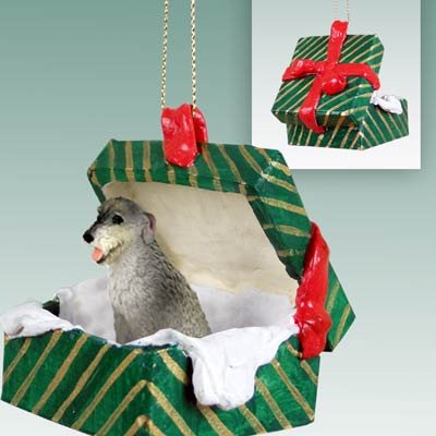 Irish Wolfhound Gift Box Green Ornament