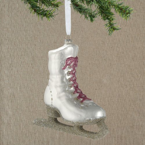 Department 56 Snowbabies by Kristi Jensen Pierro Dream Collection Glass Skate Ornament, 6.7-Inch