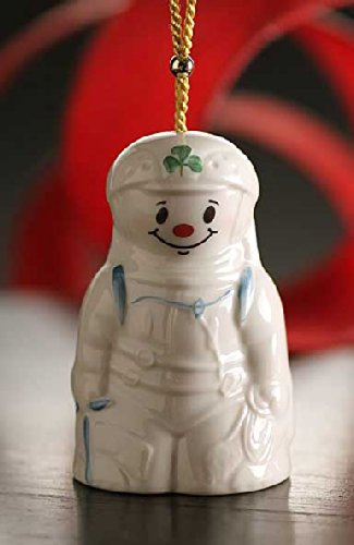 Belleek 4236 Alpine Snowman Ornament, 2.2-Inch, White