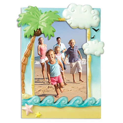 Vacation Photo Frame Personalized Christmas Tree Ornament