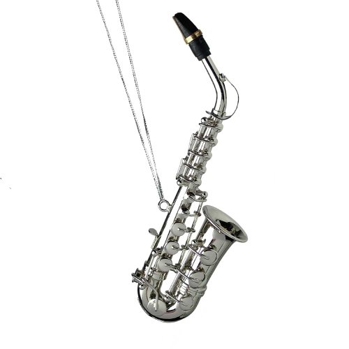 Music Treasures Co. Silver Alto Saxophone Christmas Ornament