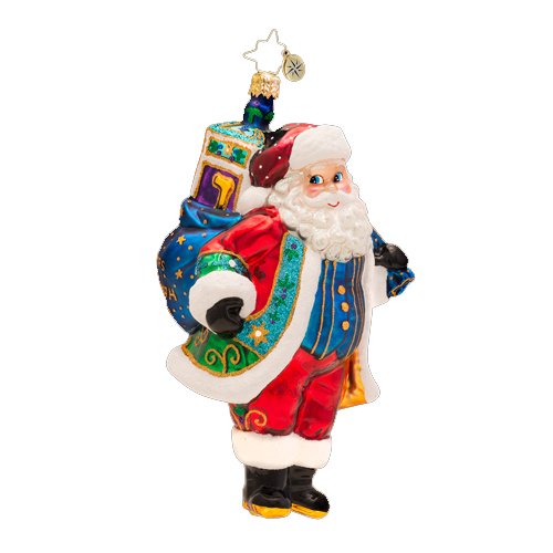 Christopher Radko Glass Something For Everyone Hanukkah Santa Claus Christmas Ornament #1017283