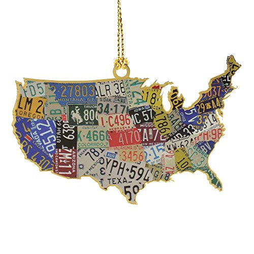 ChemArt USA License Plate Map Ornament