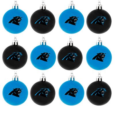 NFL Carolina Panthers Plastic Ball Ornament Set (Pack of 12), Blue