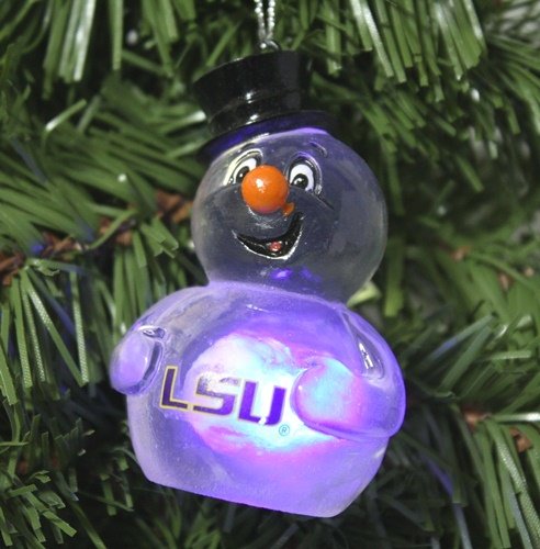 NCAA LSU Tigers Light-Up Snowman Ornament