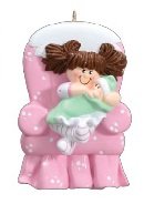 2306 Big Sister Chair with Brown Hair Hand Personalized Christmas Ornament