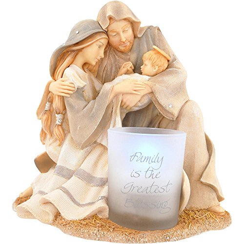 Enesco Foundations Gift Ornament Family with Votive Figurine, 6.14-Inch