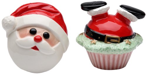 Appletree Design 61819 Santa Salt and Pepper Set, 2-7/8 by 2-3/4 by 2-7/8-Inch