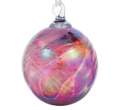 Glass Eye Studio Classic Pink Feather Chip Ornament
