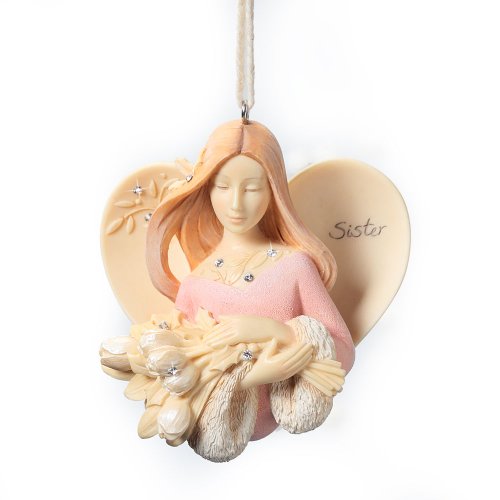 Enesco Foundations Sister Angel Ornament, 3-Inch