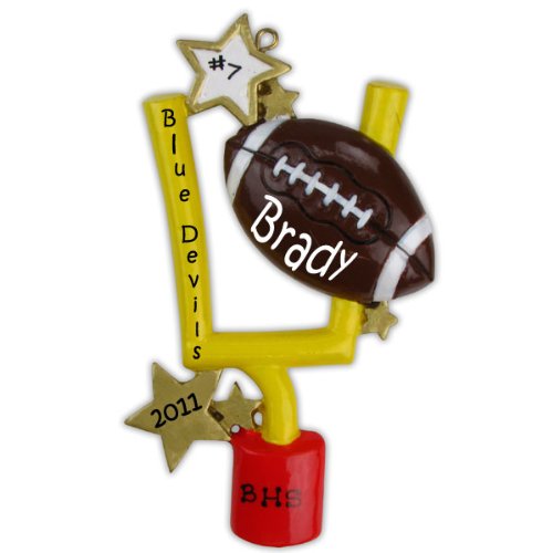 1 X Football Personalized Christmas Ornament