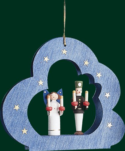 Hanging Christmas Tree Ornament Angel and Miner, 3.6 Inches