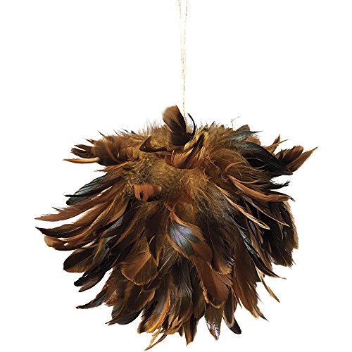Sage & Co. XAO14330BR Feather Ball Ornament, 9-Inch