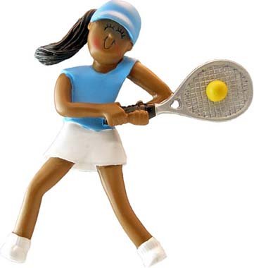 4105 Female African American Tennis Player-Christmas Ornament
