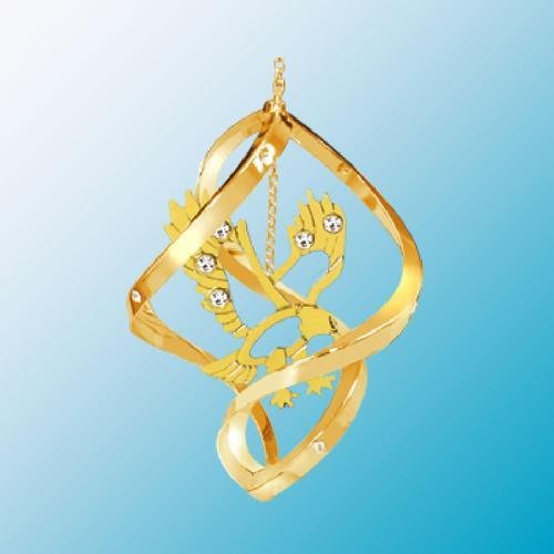 24K Gold Plated Eagle Mini Classic Spiral – Swarovski Crystal