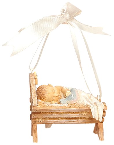 Enesco Foundations Gift Baby Jesus in Manger Ornament, 2.17-Inch