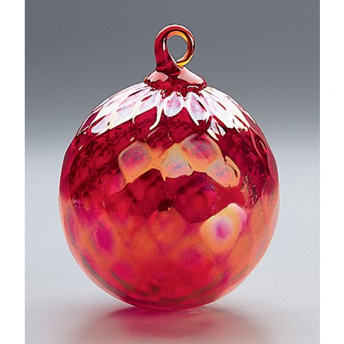 Glass Eye Studio Hand Blown Glass Ornament – Red Diamond
