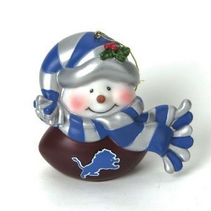 Detroit Lions Christmas Thematic Musical Snowman Ornament