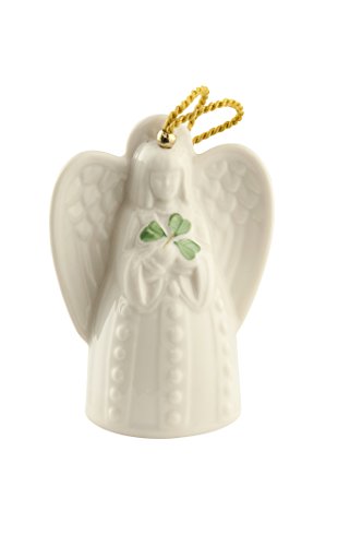 Belleek Angel with Shamrocks Ornament
