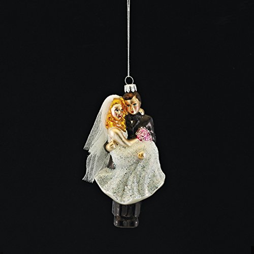 5″ Noble Gems Glass Bride & Groom Ornament