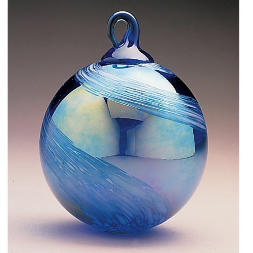Glass Eye Studio Hand Blown Glass Ornament – Cobalt Feather