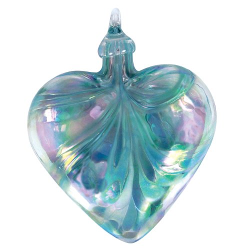 Glass Eye Studio Hand Blown Glass Heart Ornament – Jade Mosaic