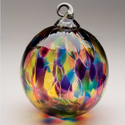 Glass Eye Studio Hand Blown Glass Ornament – Rainbow Chip