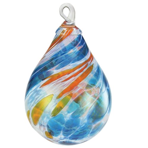 Glass Eye Studio Hand Blown Glass Raindrop Ornament – Seashore